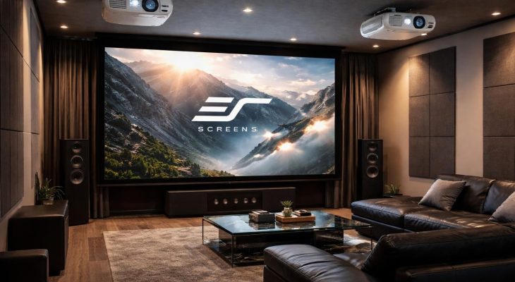 découvrez comment créer une scène de home cinéma immersive avec des vidéoprojecteurs epson et des écrans elite screens pour une expérience visuelle exceptionnelle chez vous.