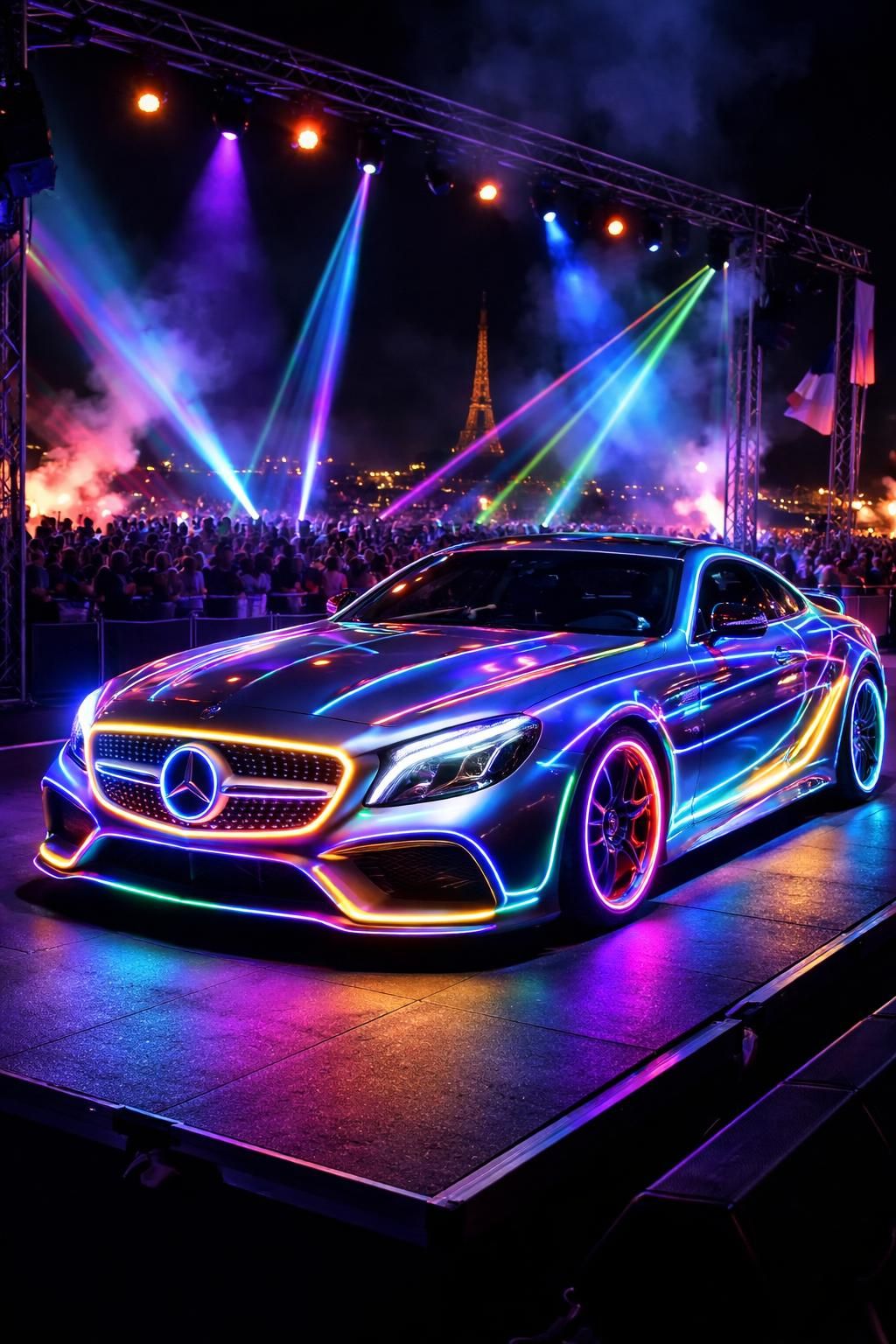 découvrez comment mercedes-benz et bmw révolutionnent les spectacles en france avec leurs voitures d'exception qui captivent et illuminent les scènes.