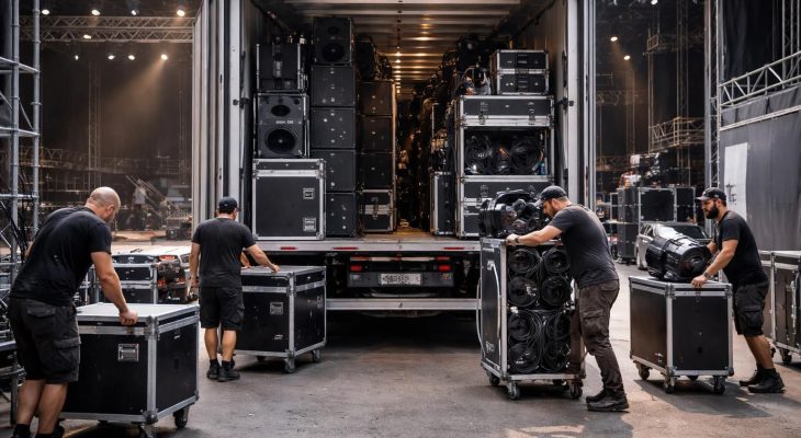 découvrez nos solutions de transport de matériel scénique adaptées aux spectacles vivants et tournées, garantissant sécurité, efficacité et flexibilité pour vos équipements.