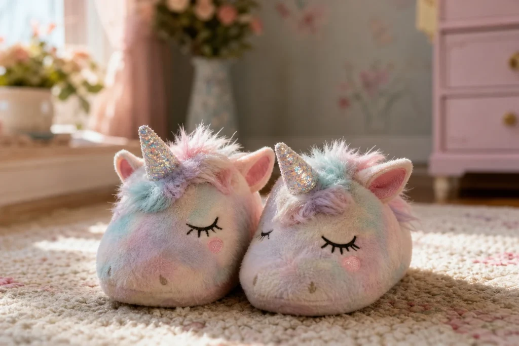 Chaussons licorne : l’univers féérique jusque dans vos pieds